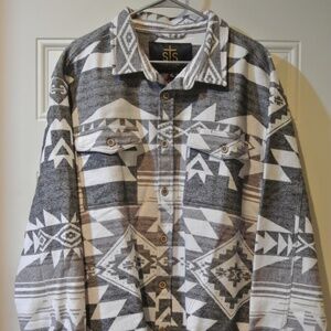 MENS XL STS RANCH WEAR AZTEC SHACKET